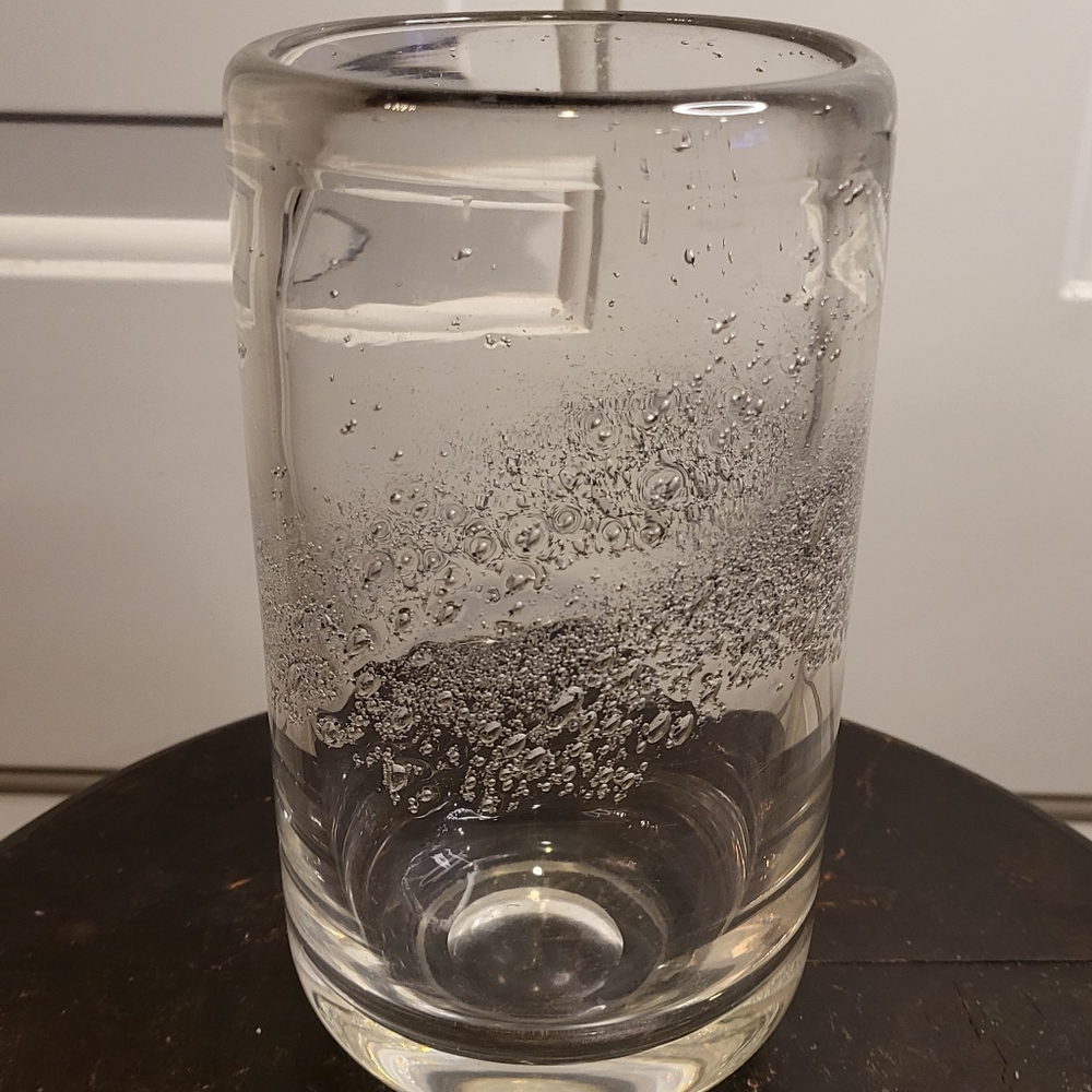 Vintage Scandinavian Hadeland Norway Bubble Glass Vase by Arne Jon Jutrem